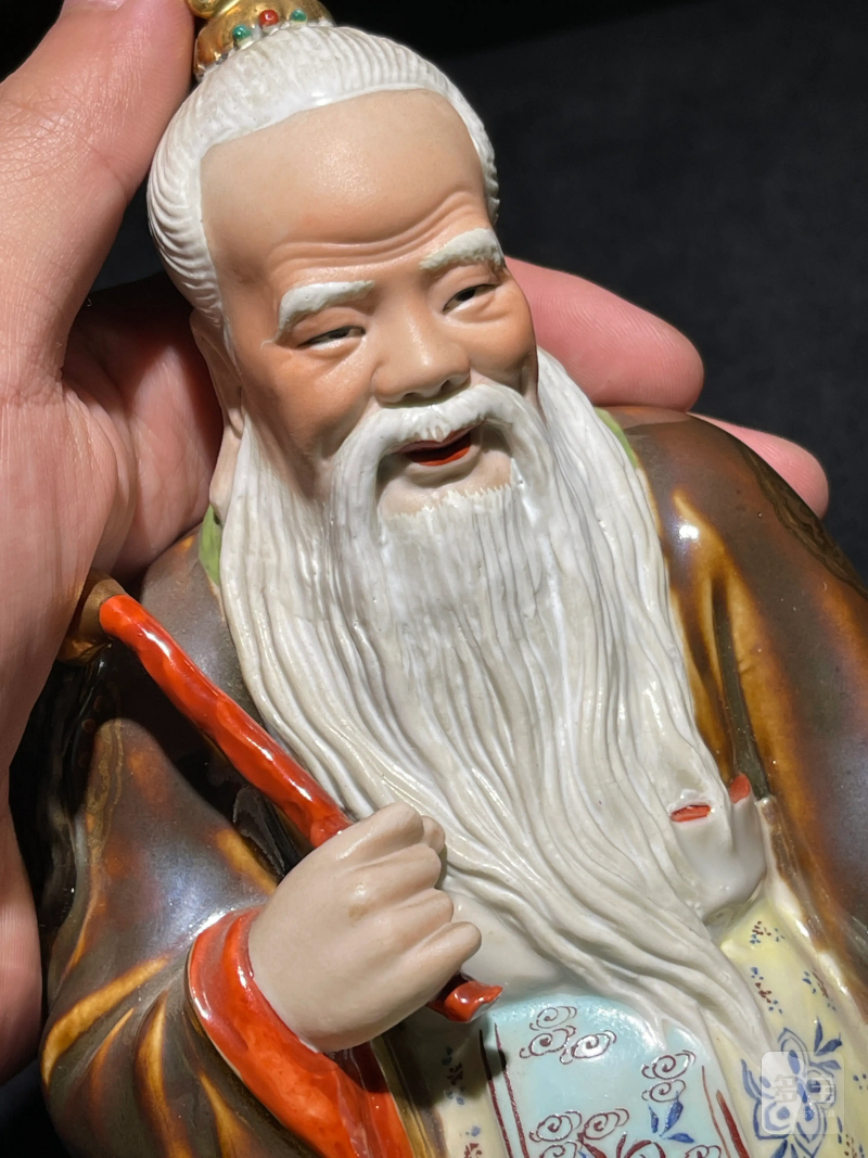 建国后 粉彩太上老君瓷塑 - 图10